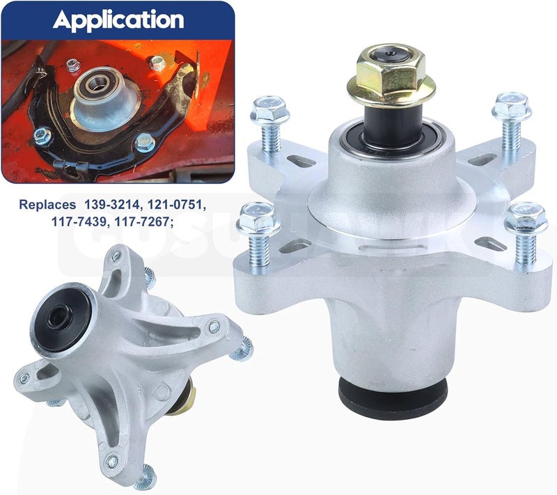 GUSUHAWK 3 Pack 139-3214 Spindle Assembly with 119-8820 Belt Replaces Toro 139-3214, 121-0751, 117-7439, 117-7267 for Toro TimeCutter SS5000, SS5060, SW5000, MX5000, MX5025, MX5050, MX5060 Mowers - Image 3